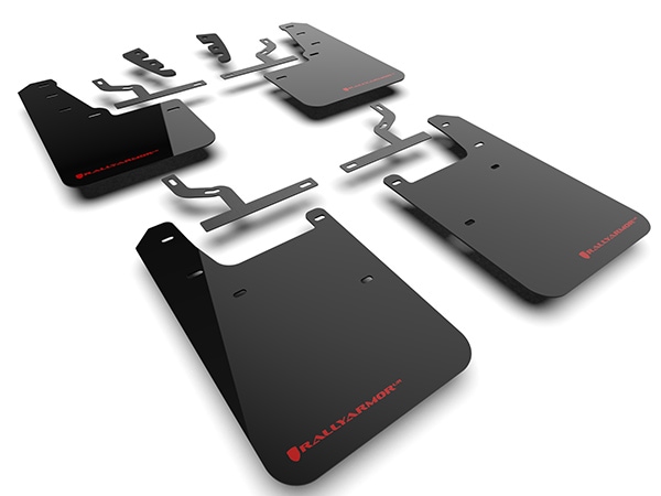 マッドガード 泥除け ラリーアーマーURブラックマッドフラップキット（2012-2019トヨタ4ランナー用グレーロゴ付） Rally Armor U
