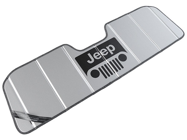 【CoverCraft 正規品】専用設計 サンシェード シルバー 吸盤不要 折りたたみ式 JEEPグリルロゴ入 ジープ JL ラングラー | JT グラディエーター カバークラフト［真夏もへたらない3層構造で断熱効果抜群］