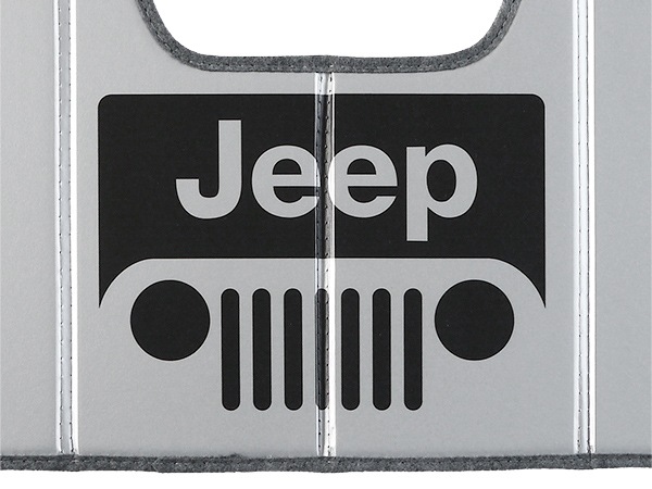 【CoverCraft 正規品】専用設計 サンシェード シルバー 吸盤不要 折りたたみ式 JEEPグリルロゴ入 ジープ JL ラングラー | JT グラディエーター カバークラフト［真夏もへたらない3層構造で断熱効果抜群］