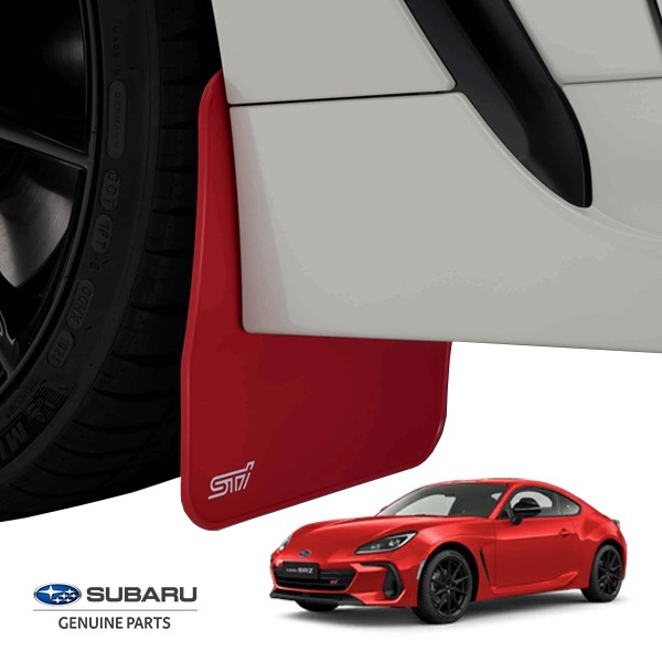 USスバル純正 マッドガード 泥除け マッドフラップ フロント リア 1台分 4枚セット チェリーレッド STiロゴ入 SUBARU BRZ ZD8 専用設計