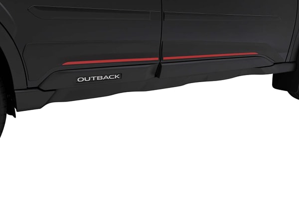 USスバル純正 サイドクラッディング Sports Orange Accent ドアガーニッシュ フロント リア 1台分 4枚セット ブラック SUBARU レガシィ アウトバック BT系