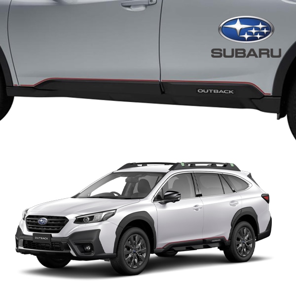 USスバル純正 サイドドア グラフィックデカール Sports Orange ドアガーニッシュ フロント リア 1台分セット SUBARU レガシィ アウトバック BT系