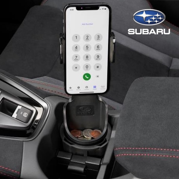 USスバル純正 スマートフォンホルダー カップホルダー用  SUBARUロゴ入 スマホホルダー スバル車汎用 レイバック レヴォーグ WRX S4 レガシィ アウトバック フォレスター インプレッサ クロストレック ソルテラ SUBARU BRZ 他