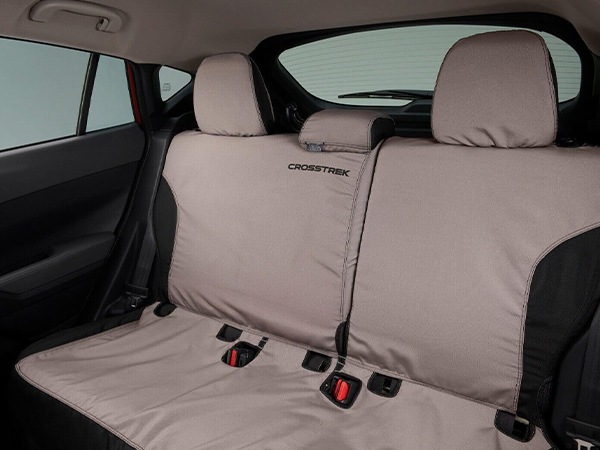 USスバル純正 リアシートカバー CROSSTREKロゴ入 2stシート 2列目 リアシート ヘッドレスト アームレスト セット 背もたれ 座面 前面ポリエステル製 背面ポリウレタン製 SUBARU クロストレック GU系 アームレスト付き車用