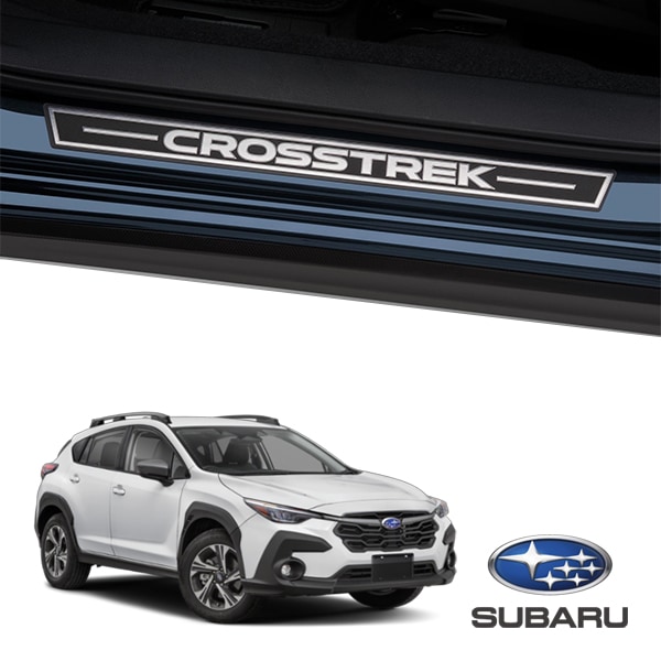 USスバル純正 サイドシルプレート フロント リア 1台分 4枚セット ドアシルプレート プロテクター CROSSTREKロゴ入 SUBARU クロストレック GU系