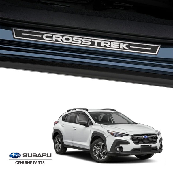 USスバル純正 サイドシルプレート フロント リア 1台分 4枚セット ドアシルプレート プロテクター CROSSTREKロゴ入 SUBARU クロストレック GU系