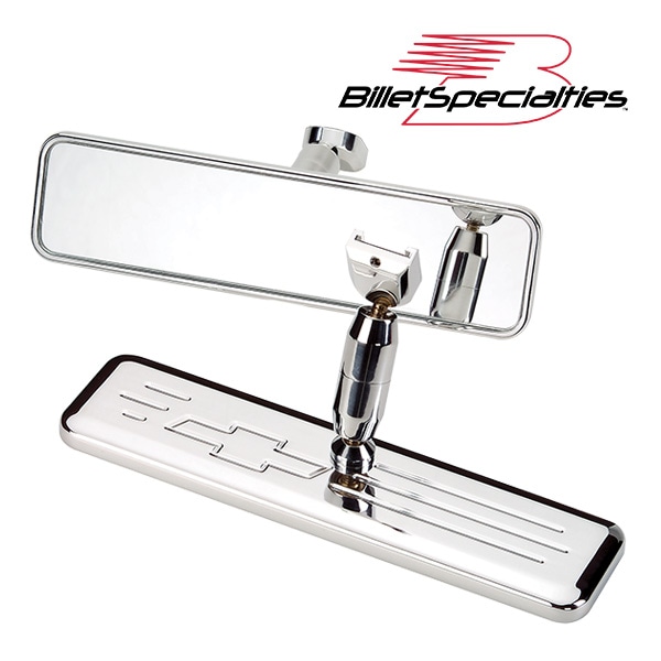 【Billet Specialties 正規品】ビレット リアビューミラー ミラーアーム ミラーベース セット ルームミラー シボレーボウタイロゴ入 6061-T6 ビレットアルミニウム製 サイズ 幅23.8cm×縦6.2cm 汎用 ビレットスペシャリティーズ