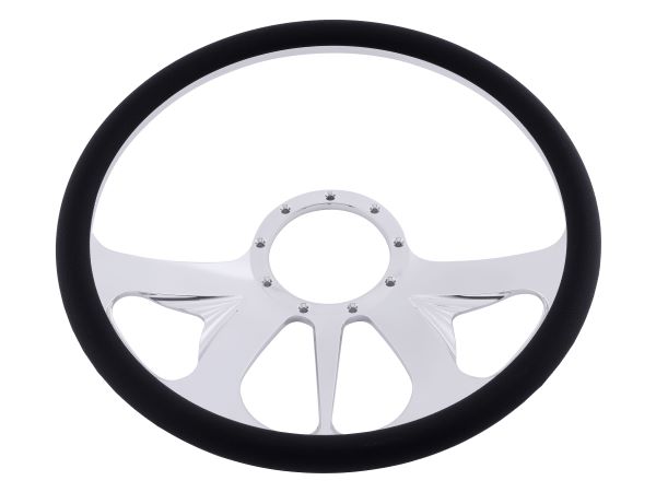 ビレットステアリング　ハーフレザー Billet Specialties 正規品】15.5インチ ステアリングホイール 3D