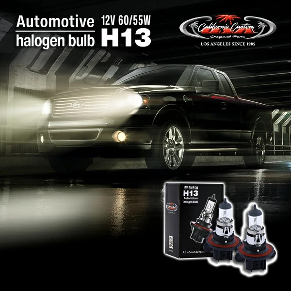 カリフォルニアカスタム ハロゲンバルブ H13 9008 規格 アメ車 ヘッドライト ヘッドランプ ハロゲン 電球 ノーマル球 65/55W 2個セット 1年保証付 バルブ 球 純正タイプ 車検 補修 交換用 ハマーH3 | マスタング | シボレーHHR | エクスペディション