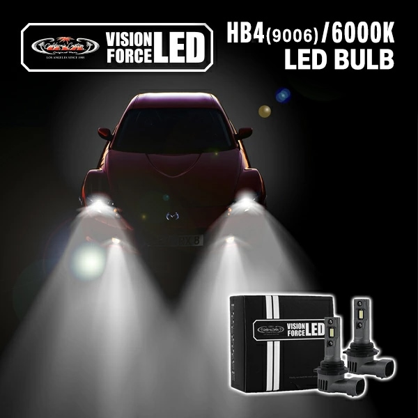 カリフォルニアカスタム VISION FORCE LEDバルブHB4 9006 規格 アメ車 ヘッドライト ヘッドランプ フォグライト フォグランプ ホワイト 白 電球 12V 30W 2個セット 1年保証付 バルブ 球 純正タイプ タホ サバーバン | ユーコン ユーコンXL | ナビゲーター | エスカレード