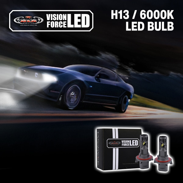 カリフォルニアカスタム VISION FORCE LEDバルブH13 9008 規格 アメ車 ヘッドライト ヘッドランプ ホワイト 白 電球 12V 30W 2個セット 1年保証付 バルブ 球 純正タイプ 車検 補修 交換用 ハマーH3 | マスタング | シボレーHHR | エクスペディション