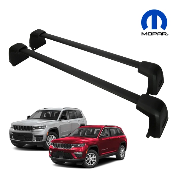 MOPAR純正 ジープ 22y- グランドチェロキー WL 21y- グランドチェロキーL  WL ルーフラック クロスバー 1台分 2本セット JEEPロゴ入 耐荷重 75kg ルーフキャリア ベースキャリア ルーフバー フット