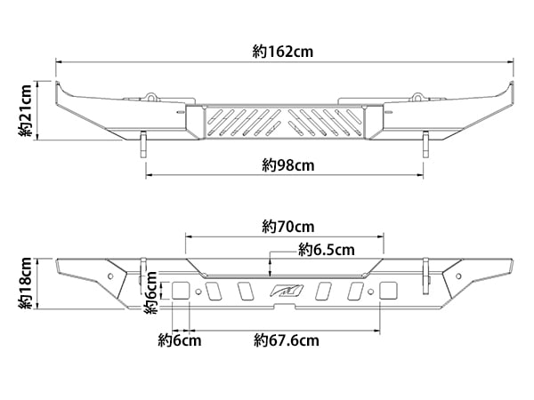 【MOTOBILT 正規品】CRUSHER リアバンパー MB1092 ライトマウント付 カットアウト有 CNC加工 スチール製 重さ 約29.5kg ジープ JL ラングラー モトビルト