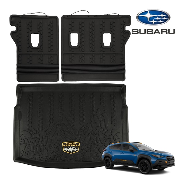USスバル純正 リアカーゴプロテクター カーゴマット ラゲッジマット カーゴライナー シートバックプロテクター 後部座席背面カバー Wilderness Editionロゴ入 ウィルダネス仕様 SUBARU クロストレック GU系