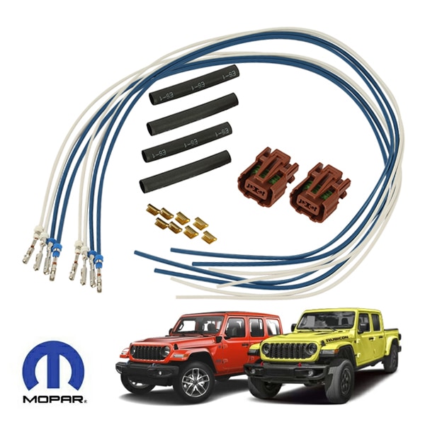 MOPAR純正 フォグランプハーネスキット 68087933AA 1台分 2個セット ヘッドライト ヘッドランプ フォグライト フォグランプ ジープ JL ラングラー | JT グラディエーター フェイスチェンジ後用 モパー