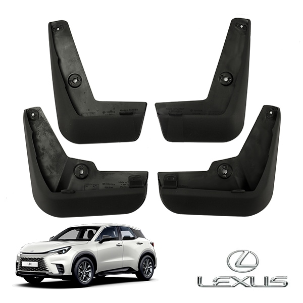 UKレクサス純正 マッドフラップ 泥除け マッドガード スプラッシュガード フロント リア 1台分 4枚セット ブラック LEXUS LBX 10系