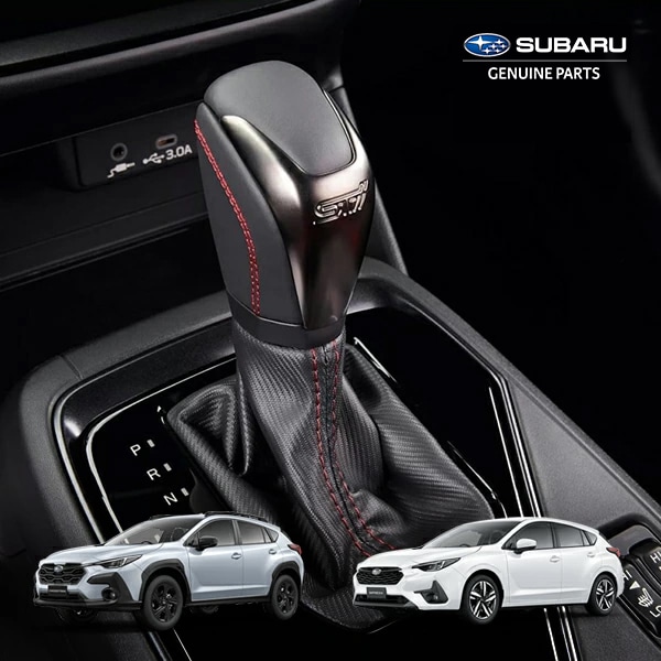 USスバル純正 シフトノブ シフトレバー AT オートマ STiロゴ レッドステッチ SUBARU クロストレック GU系 | インプレッサ GU系 AT車用