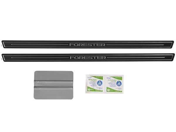 USスバル純正 スカッフプレート フロント 2枚セット ドアシル サイドシルプレート プロテクター FORESTERロゴ入 スバル フォレスター SK系