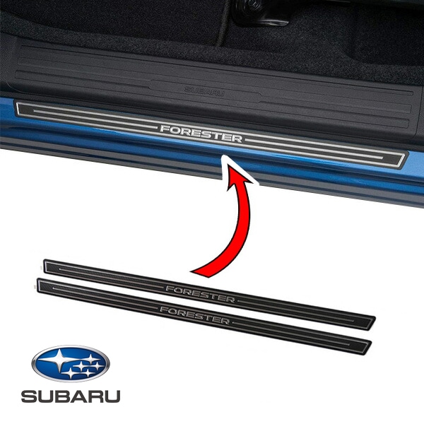 USスバル純正 スカッフプレート フロント 2枚セット ドアシル サイドシルプレート プロテクター FORESTERロゴ入 スバル フォレスター SK系