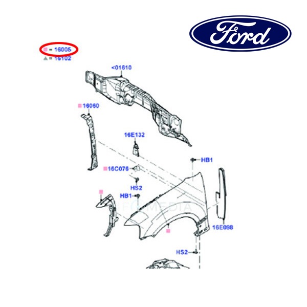フォード純正 フロントフェンダー 左側 LH 運転席側 FL1Z16006A 07-17y ナビゲーター