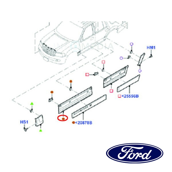 フォード純正 フロントドア アウターガーニッシュ モール 右側 RH 助手席側 未塗装 クロム 7L7Z-7820878-AJ 07-14y ナビゲーター