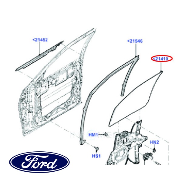 フォード純正 フロントドア ガラス 右側 RH 助手席側 7L1Z-7821410-A 07-14y ナビゲーター