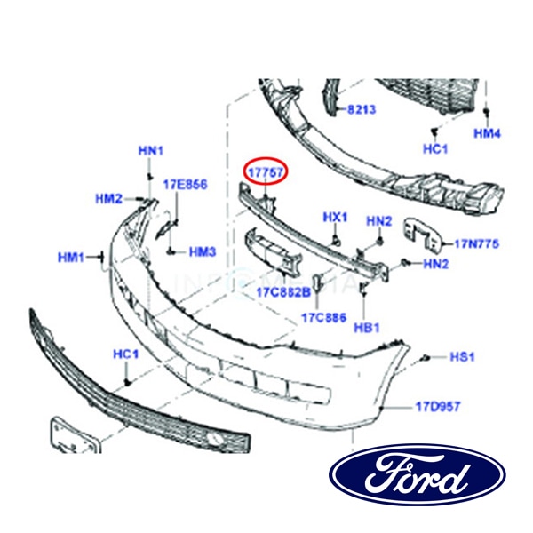 フォード純正 フロントバンパー リーンホースメント レインフォースメント CL1Z17757B 03-17y ナビゲーター