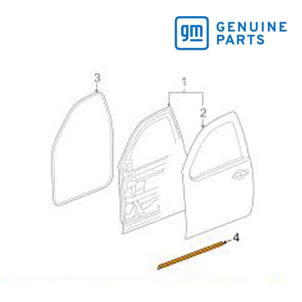 GM純正 フロントドア ロア ウェザーストリップ 左側 運転席側 LH 20835970 07-13y タホ/サバーバン/エスカレード etc