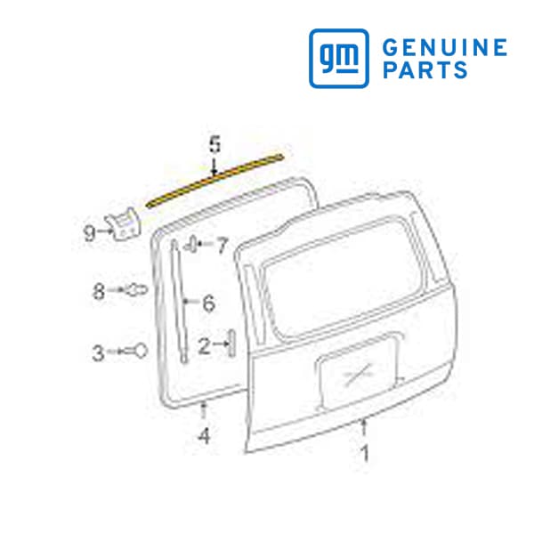 GM純正 テールゲート リアゲート ウェザーストリップ アッパー 22845014 07-13y エスカレード/タホ/ユーコン/サバーバン etc