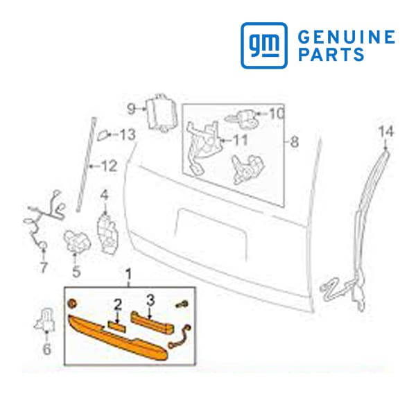 GM純正 テールゲート アウターハンドル 未塗装 25838218 07-13y エスカレード/タホ/ユーコン/サバーバン etc