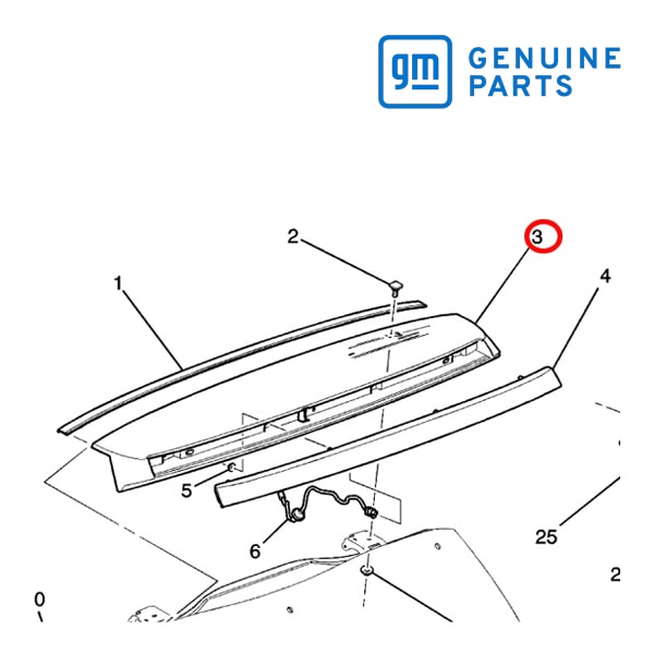 GM純正 テールゲート スポイラー リア スポイラー 未塗装 25970660 07-13y エスカレード/エスカレードESV