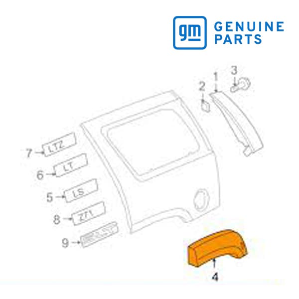 GM純正 リア オーバーフェンダー 左側 運転席側 LH 未塗装 15944825 07-13y タホ