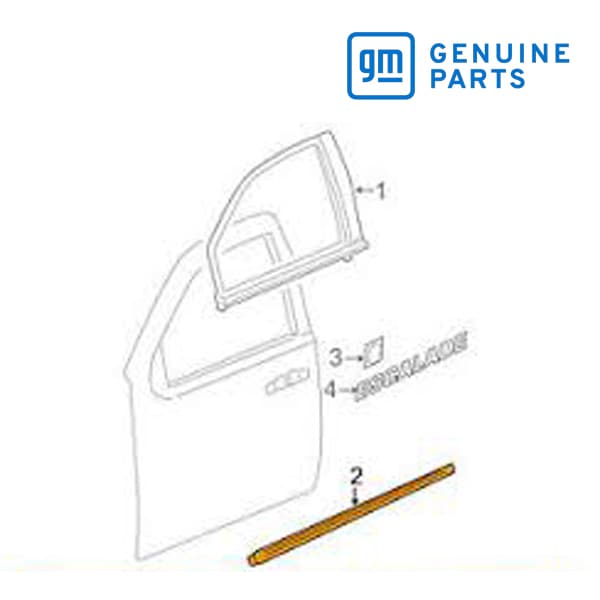 GM純正 フロントドア サイドモール 右側 助手席側 RH 15876406 07-08y エスカレード