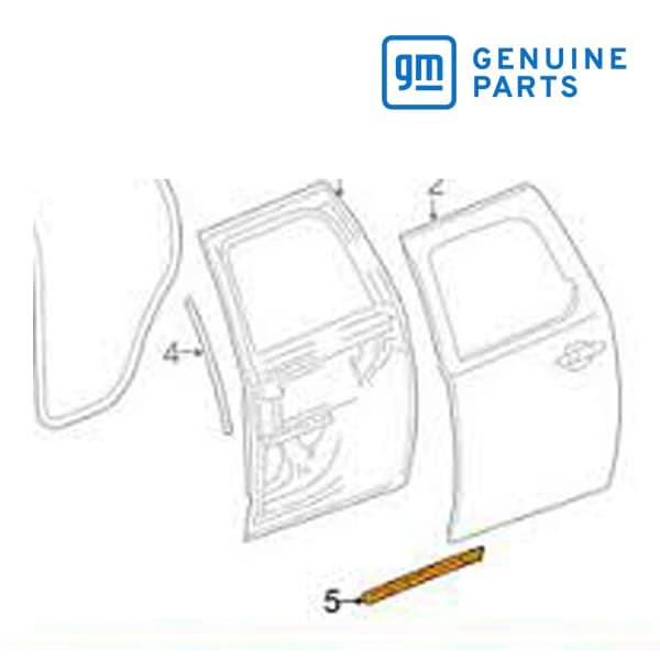 GM純正 リアドア ロア ウェザーストリップ 左側 運転席側 LH 20835972 07-13y エスカレードEXT/アバランチ