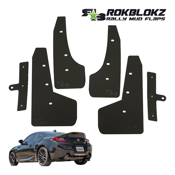 【ROKBLOKZ 正規品】マッドフラップ 泥除け マッドガード ブラック C116 フロント リア 1台分 4枚セット R★B ホワイトロゴ入 ポリウレタン製 トヨタ GR86 ZN8 | スバル BRZ ZD8 ロックブロック