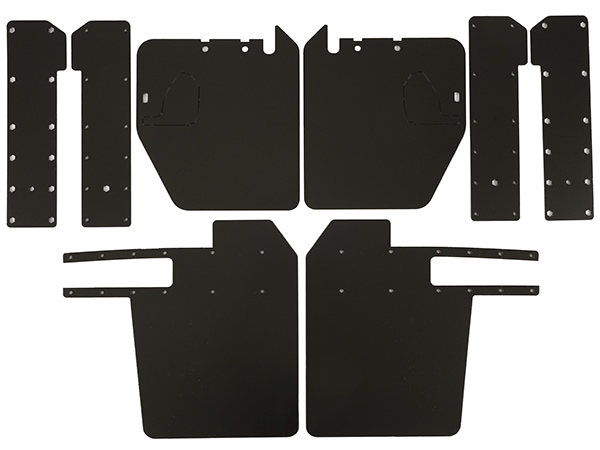 【ROKBLOKZ 正規品】クイックリリースマッドフラップ 泥除け マッドフラップ マッドガード ブラック T416 フロント リア 1台分 4枚セット R★B レッドロゴ入 ポリウレタン製 ジープ JL ラングラー ロックブロック