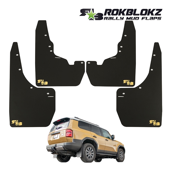 【ROKBLOKZ 正規品】マッドフラップ 泥除け マッドガード ブラック T481 フロント リア 1台分 4枚セット R★B ゴールドロゴ入 ポリウレタン製 トヨタ ランドクルーザー250 ランクル250系 ロックブロック