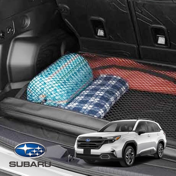 USスバル純正 カーゴネット ラゲッジネット トランクネット ファスナー付 袋タイプ 収納ケース一体型 フック付 荷物 固定 荷崩れ防止 SUBARU フォレスター SK系