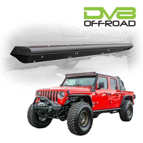 【DV8 OFFROAD 正規品】ロックスライダー サイドステップ SRGL-02 1台分 左右セット ステップ付 スチール製 パウダーコート仕上げ ジープ JT グラディエーター