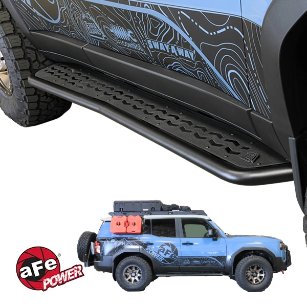 【aFe Power 正規品】Terra Guard オフロードスライダー ランニングボード 79-27022 1台分 左右セット サイドステップ スチール製 パウダーコート仕上げ トヨタ ランドクルーザー 250 ランクル 205系