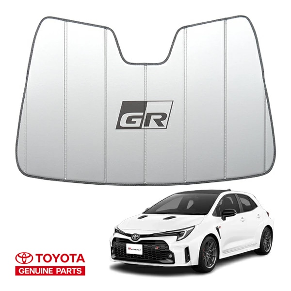 USトヨタ純正 専用設計 GRロゴ入 サンシェード 吸盤不要 折りたたみ式 ケース付 TOYOTA GRカローラ GZEA14H CoverCraft カバークラフト