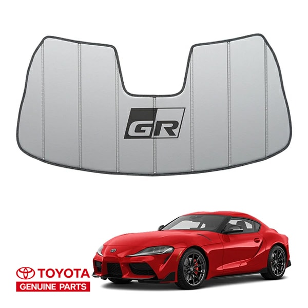 USトヨタ純正 専用設計 GRロゴ入 サンシェード 吸盤不要 折りたたみ式 ケース付 TOYOTA スープラ DB系 CoverCraft カバークラフト