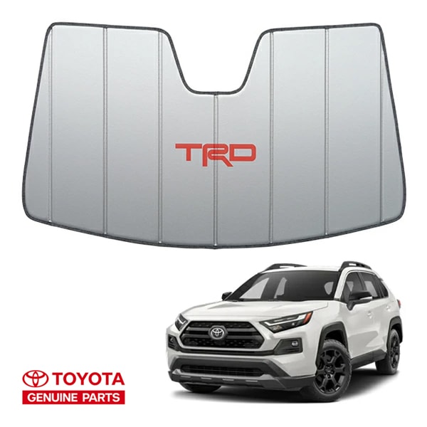 USトヨタ純正 専用設計 TRDロゴ入 サンシェード 吸盤不要 折りたたみ式 ケース付 TOYOTA RAV4 50系 CoverCraft カバークラフト