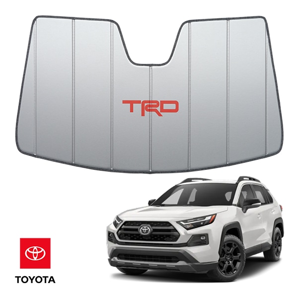 USトヨタ純正 専用設計 TRDロゴ入 サンシェード 吸盤不要 折りたたみ式 ケース付 TOYOTA RAV4 50系 CoverCraft カバークラフト