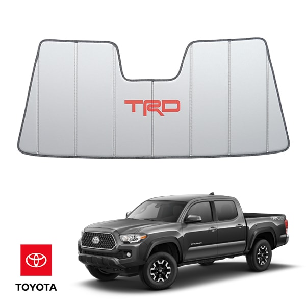 USトヨタ純正 専用設計 TRDロゴ入 サンシェード 吸盤不要 折りたたみ式 ケース付 18-23y TOYOTA タコマ CoverCraft カバークラフト