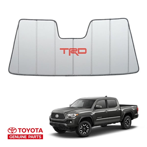 USトヨタ純正 専用設計 TRDロゴ入 サンシェード 吸盤不要 折りたたみ式 ケース付 18-23y TOYOTA タコマ CoverCraft カバークラフト