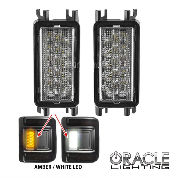 【ORACLE LIGHTING 正規品】フラッシュマウント LEDテール用 LEDモジュール 左右セット バックランプ リバースランプ 白 ホワイト ウインカー ハザードランプ アンバー オレンジ ジープ JL ラングラー