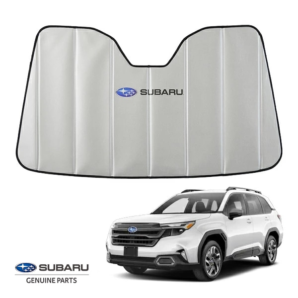 USスバル純正 フォレスター SL系 専用設計 SUBARUロゴ入 サンシェード シルバー 吸盤不要 折りたたみ式 ケース付
