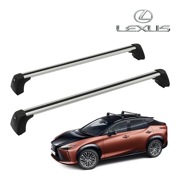 UKレクサス純正 LEXUS RZ 10系 ルーフラック クロスバー ルーフキャリア ベースキャリア 1台分 2本セット レクサスロゴ入 キー付 耐荷重 75kg