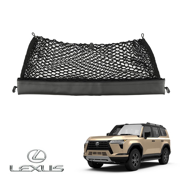 USレクサス純正 LEXUS GX550 リア カーゴネット ラゲッジネット トランクネット バーチカルタイプ ファスナー付 袋タイプ 収納ケース一体型 フック付 荷物 固定 荷崩れ防止